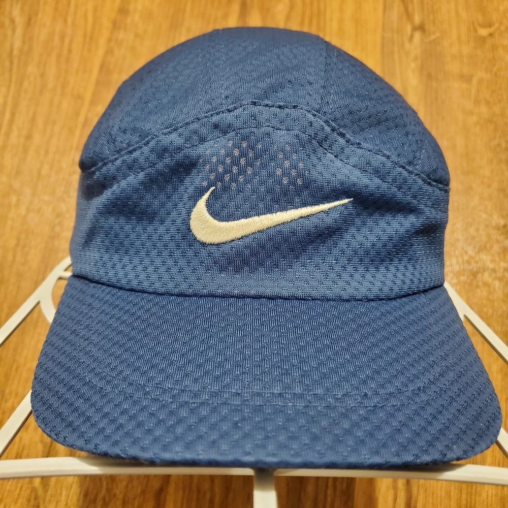 Vintage 90s Nike Hat Cap Tailwind 7 Panel Blue Mesh Strapback‎ Dri-Fit Cycling